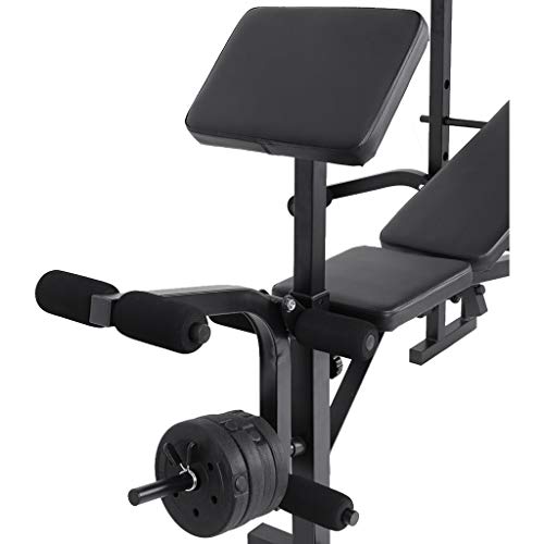 Adjustable Weight Bench with Squat Rack,Leg Extension,Preacher Curl,Weight Lifting Bed Strength Training Equipment Fitness Workout Station for Home Gym[US in Stock]