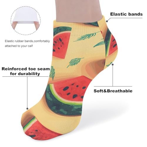 5 Pairs of Cotton Ankle Socks for Women Men Summer Watermelon Low Cut Socks for Running Hiking No Show Athletic Sock3