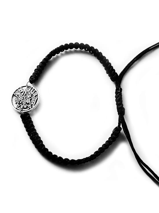 SIMBOLIKS Pulsera Tetragramaton, Amuleto de la Suerte, Protección. Pentagrama, Wicca, poderoso Talismán de protección personal. Pentáculo. Tetragrammaton ajustable