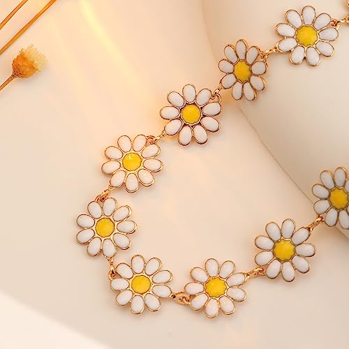 Cute Daisy Flower Bracelet for Women Sunflower Floral Adjustable Chain Bracelets Fashion Jewelry Gifts Christmas4