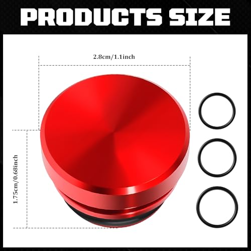 Image of Cigarette Lighter Cover, Dustproof Car Cigarette Lighter Plug Parts, Aluminum Plugs Cover, Waterproof Dustproof Cigarette Lighter Socket Cap for SUV Truck with 12V Power Source (Red)