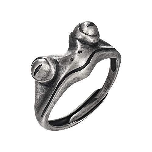 Bague grenouille ajustable en argent S925, bijou fantaisie femme