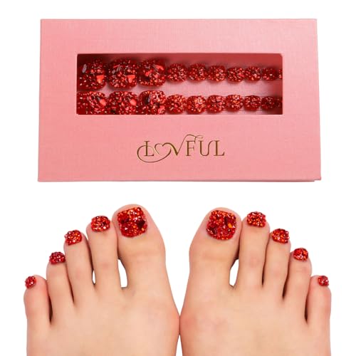 LOVFUL Handmade Acrylic Press on Toenails Flaming Sex | Salon