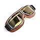 evomosa Motorradbrille Motorräder Retro Pilot Nebelsichere Brille ATV Bike Motocross Brille Schutzbrille - Gelbe Linse