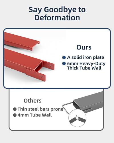 Garvee Forklift Fork Extensions with Tire Chain, 84" Length 4.5" Width Pallet Fork Extensions, Heavy Duty Sliding Forklift Attachment, 1 Pair Fork Extensions for Forklift, Red