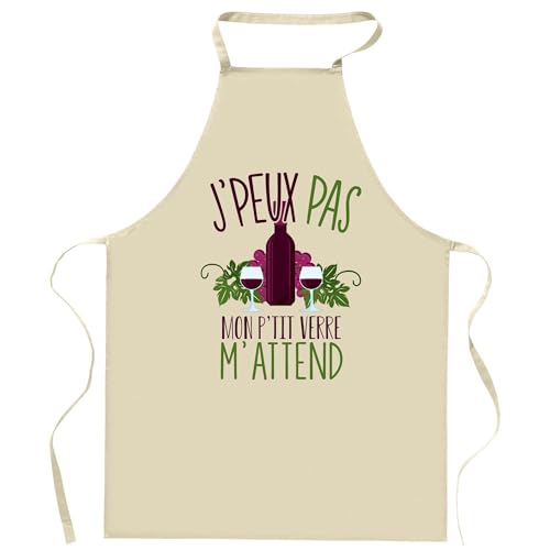 Tablier de cuisine vin et apéro parfait pour animer vos soirées barbecue et repas entre amis