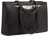 LOVEVOOK Laptop Bag for Women,17.3 Inch Laptop Tote Bag for Women,Vintage Leather Work Tote Bags Computer Teacher Bag,Waterproof Business Bag Office Briefcase
