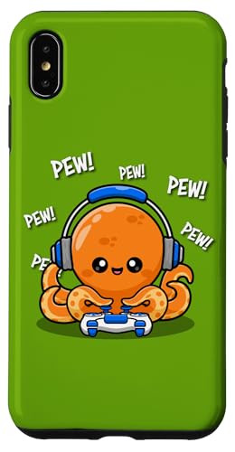 Funny Meme Kawaii Kids Pew Video Gamer Octopus Lover �X�}�z�P�[�X iPhone XS Max �p