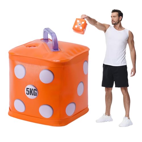 Kettlebell orange rempli d&rsquo;eau | Poids de transport adapté aux voyages | Kettlebells souples pour le fitness | 5 kg