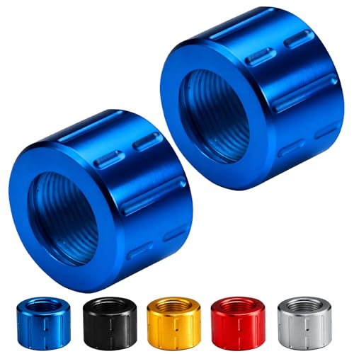 BZGREEN 2 Pack Thread Protector for 1/2 * 28 .22LR, .357 and 5/8 * 24 - Choose Size - Aluminum, Mulitiple Color Options (Blue, 5/8 * 24)