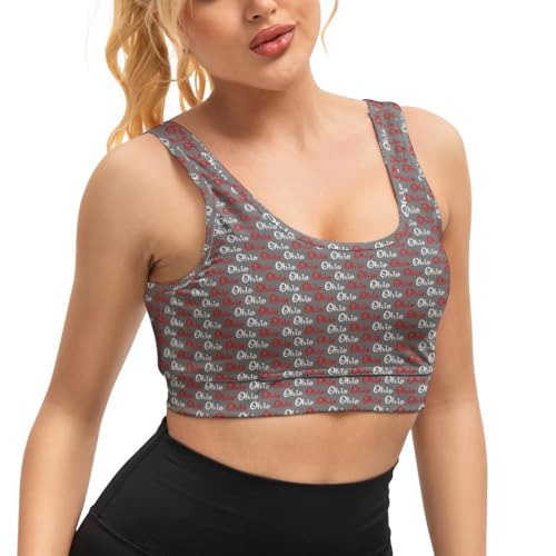 Image of Yoga top Women's Cheerleading Uniform Gym Outfit Running Crop Tops Yoga Shirts Casual Tank Top