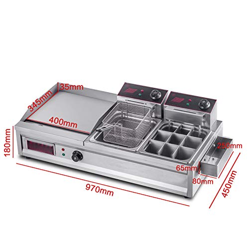 Multifunktion Fritteuse, Es Gibt DREI Aspekte Zum Grillen, Braten Und Kochen, Mit Abnehmbarem Gewürztrog, Die Leistung… – Bild 3