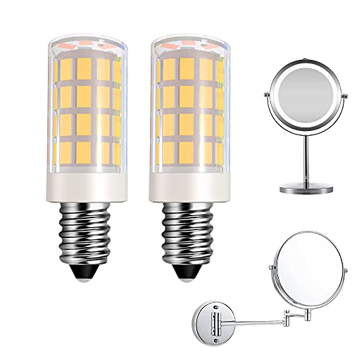 LED Makeup Mirror Bulb Replacement Mirror for Cosmetic Vanity Makeup Mirror with Single Double Sided Lighted Magnification,4W Equivalent to 40W Incandescent Bulb (2-Pack Warm White)