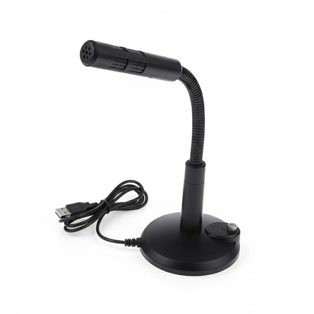 drumstone (𝐒𝐩𝐞𝐜𝐢𝐚𝐥 𝟏𝟓 𝐘𝐞𝐚𝐫𝐬 𝐖𝐚𝐫𝐫𝐚𝐧𝐭𝐲 usb desktop microphone 360° omnidirectional mic with noise reduction, adjustable hose, plug & play for pc, laptop, gaming, podcast,