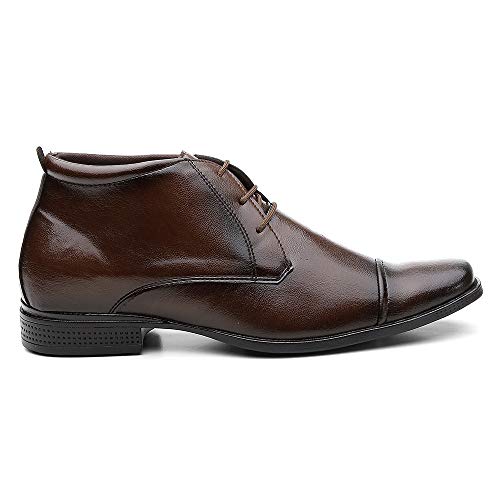 Sapato Social Masculino Cano Médio Em Couro - Capuccino/43