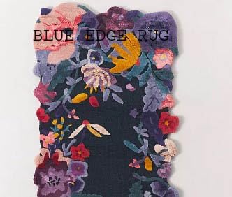 New Tufted Jardin Rug Handmade Flower Multicoloured Irregular Area Rug 100% Imported Blended Wool Floral Area Rug. (Navy Blue, 3x5 feet)