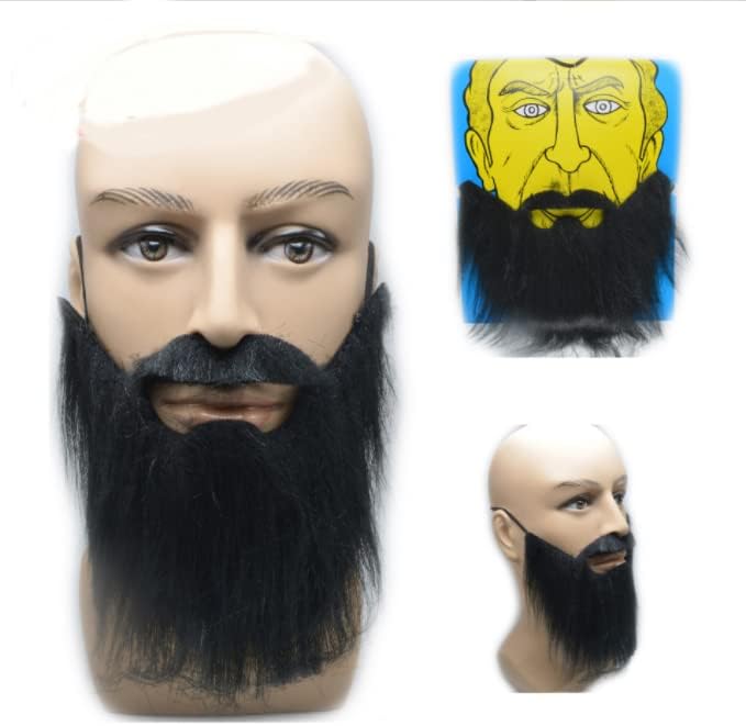 Losuya Black Fake Beards False Beards Funny False Beard Mustache Masquerade Party Decorations - Image 3