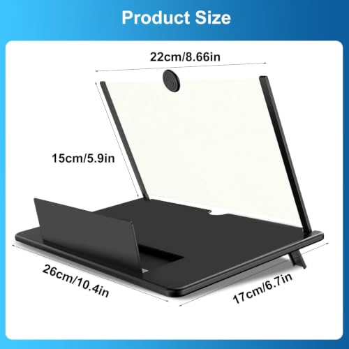 12 Inch Phone Screen Magnifier, Foldable Cell Phone Screen Magnifier, Pull Out Phone Screen Amplifier for Movies, Video, Gaming, Compatible with All Smartphones (Black) by Pibkay - Used condition - Image 7