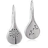 ANDPAI Handmade Lightweight 925 Sterling Silver Dandelion Dangle Drop Earrings for Women and Girls, Vintage Silver Flower Mountain Tree Dangle Earrings Jewelry Gifts