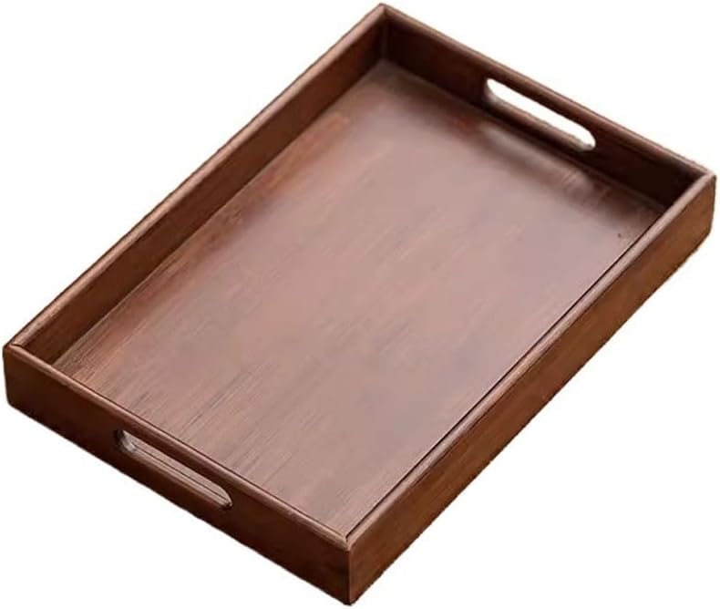 Serving Trays Restaurant Breakfast Tray Rectangular Household Storage Tray with Handle Double-Ear Afternoon Tea Refreshment Tray Breakfast Tray,B