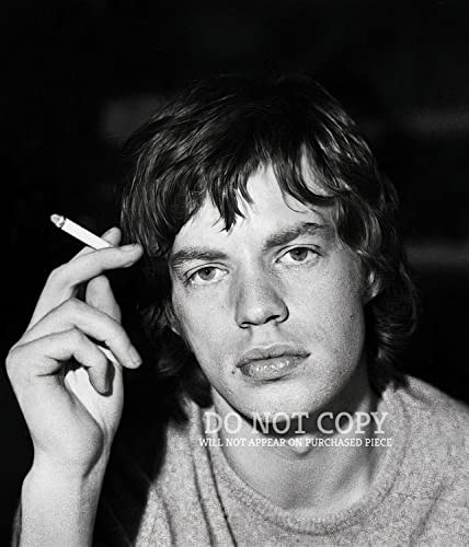 Mick Jagger Photo rare 28 x 33 cm – Superbe portrait précoce de 1965 – Impression photo en noir, blanc
