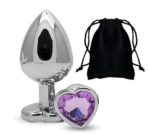 Metal Anal Plug Heart Shaped Anal Trainer Butt Plug Prostate Massage Anal Dilator for Men Women Fetish Kinky Sex Toys Love Tools for Couple Lover