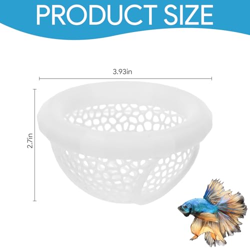 Image of Betta Fish Hideout, Floating Aquarium Decor, Fish Tank Decorations, Shrimp and Betta Cave, Aquarium Feeding Ring, Water-borne Pets to Breed, Play and Rest(White)