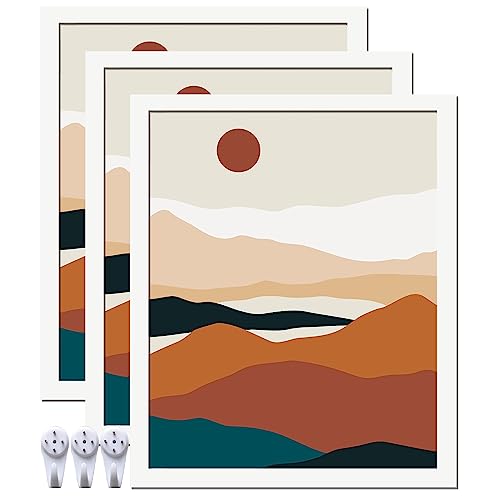 ijuerybai Bilderrahmen, 22,9 x 27,9 cm, Weiß, 3 Stück, hochtransparenter Rahmen für 22,9 x 27,9 cm große Fotocollage, Leinwand, Poster… – Ansicht 1