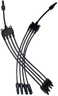 TRAMILY 4 to 1 Branch Y Type Solar Panel Wire Cable, Connectors Male Female Connector Solar Panel Extension Cable PV Wire Adapter (1 Pair)