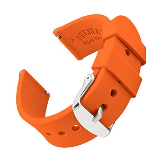 Archer Watch Straps - Klockarmband i Mjuk Silikon för Herr- och Damklockor med Snabbkoppling (Portlandorange, 20mm)