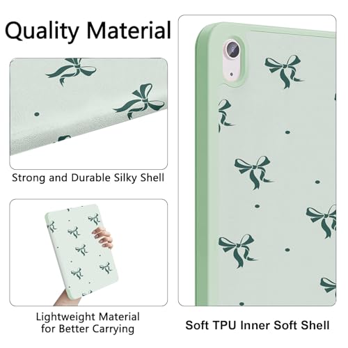 Housse iPad 10e génération verte design papillon pour le bureau