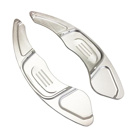 Compatible With For Golf 7 GTI 2015-2021 For Polo GTI 2015-2020 車用ステアリングホイールシフトパドルエクステンションカバーアクセサリーに適合 パドルシフター(Silver)