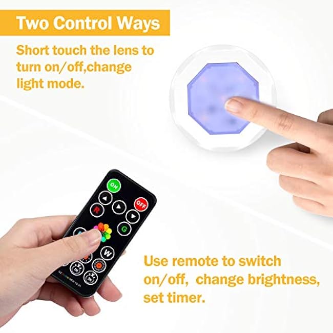 Halloween Lights - RGB Color Changing, Remote Controlled, Battery Operated, Dimmable, Timing, Wireless Jack-O-Lantern Lights (3 Packs)