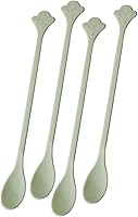 Vista 3 de AXLIZER Cuchara de café, 100 unidades, 5.1 in5.1 pulgadas, mini cucharas desechables para té y azúcar, agitadores de plástico de grado alimenticio