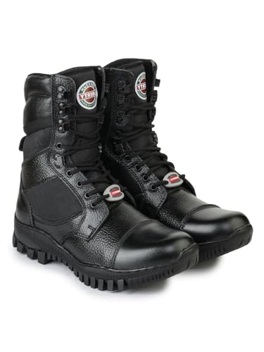Image of Liberty Freedom Soldier-1 Army Boots for Men - Black Tactical Combat Shoes, Synthetic Leather High Ankle Military Boot, Lightweight PU Sole & Padded Insole for Hiking, Jungle Trekking & Defence