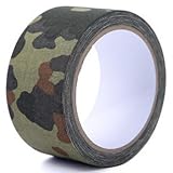 PLAXIARY 5cm x 10m Strong Adhesive Protective Camouflage Tape - Camo Wrap Tape - Non Reflective - Camouflage Fabric Tape for Outdoor Hunting Camping