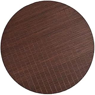 Dining Table Placemat, Heat-Resistant Place Mat Stain Resistant Anti-Skid Washable Bamboo Table Mat Placemat Kitchen Table mat… (Dark Drown(Round))