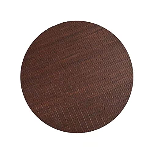 1 mantel individual redondo de bambú con acabado de color café para mesa de comedor, respetuoso con el medio ambiente, aislamiento térmico resistente a las manchas para la cocina Cover