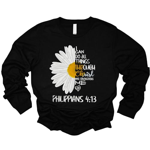Love in Faith | I Can Do All Things Daisy | Christian T-Shirts for Women | Faith-Based | Christian Gifts