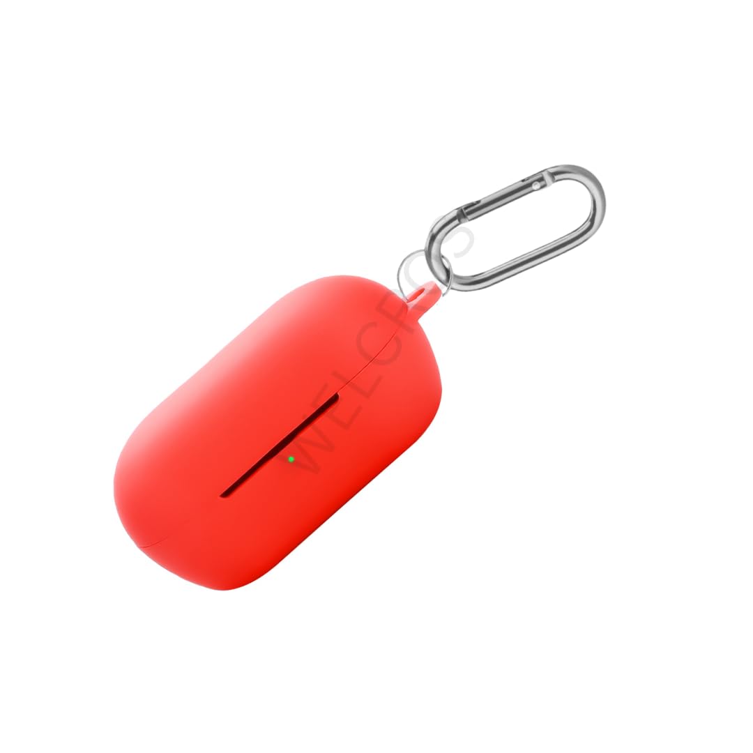 WELCROS Soft Silicone Case Cover for Sony WF-C710N / C710NSA (Red, Keychain)