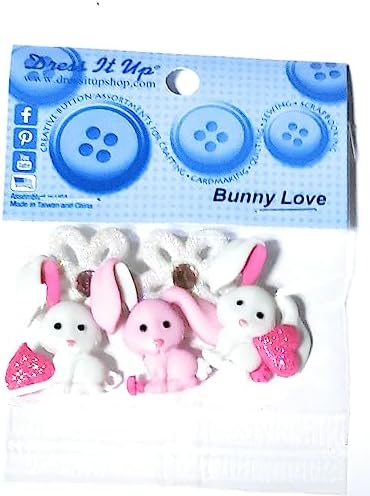 Bunny Love Buttons by Dress It Up Buttons and Embellishments image 3