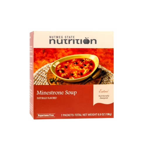 Nutmeg State Nutrition – High Protein Instant Soup Mix, Low Calorie, Low Fat, Low Carb, Bariatric Diet Friendly, Ideal Protein Compatible, Aspartame Free, 7 Servings Per Box (Minestrone)