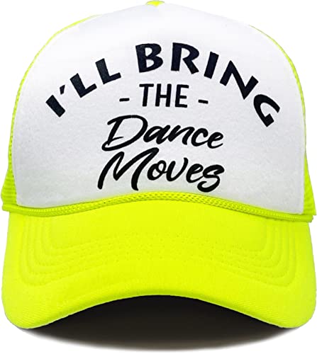 Funky Junque Bridal Snapback Trucker Hat - I'll Bring The Dance Moves - White/Neon Yellow #TOP8