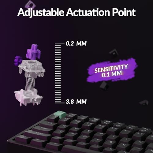 Image of Keychron K4 HE 96% Wireless Hall Effect Keyboard with Number Pad, Rapid Trigger Magnetic Switches, QMK Launcher, 2.4GHz /Bluetooth /Wired, Mac & Windows, Aluminum Frame, Black (Shine-Through)