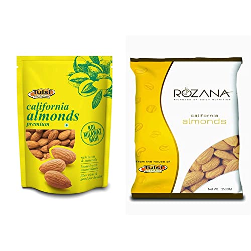 Image of Tulsi California Almonds Premium, 200g + Tulsi Rozana California Almonds, 250g