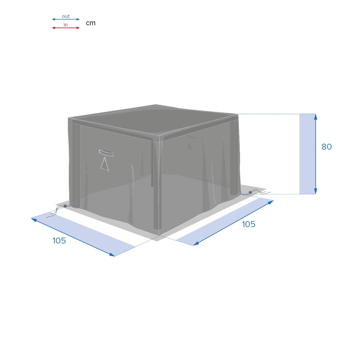 Hespéride - Housse de Protection hambo pour Table carrée s 105x105x80cm en Polyester