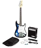 Jaxville Custom Series Reaper Guitar Classic design with cutaway and contoured body Pack includes 10W Practice amp with distortion Also includes Gig bag, guitar strap, lead and picks Access to FREE on-line guitar lessons