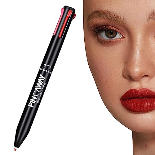 4 in 1 Lip Liner | Lip Pencil Pressed 4 Color in 1 Lip Liner Pencil,Long Lasting Lip Liner Pencil for Daily Makeup & - Image 7