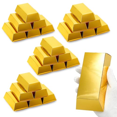 24 cajas de dulces con forma de lingote de oro, cajas de regalo,...
