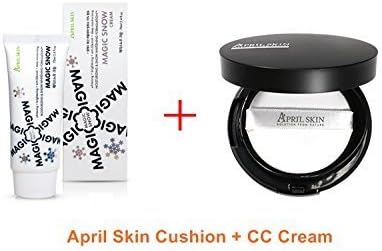 April Skin Magic Snow Whitening Cream and Magic Snow CC Cushion 22 Pink Beige Set (2pcs)